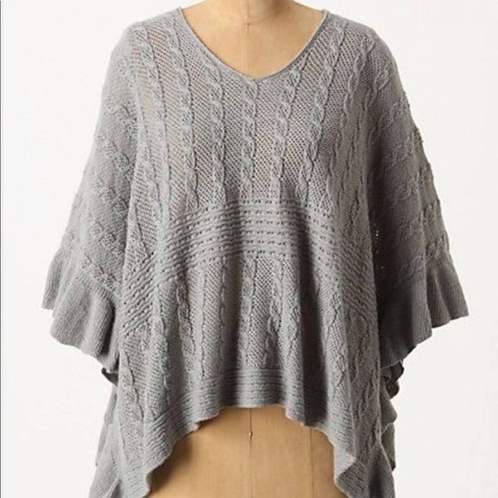 anthropologie moth arced ripples pullover poncho